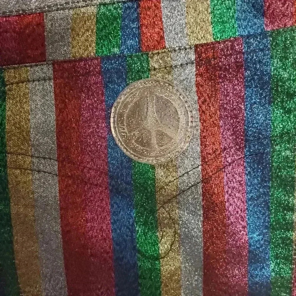 Moschino Rainbow Metallic Striped Mini Skirt M - Picture 6 of 10